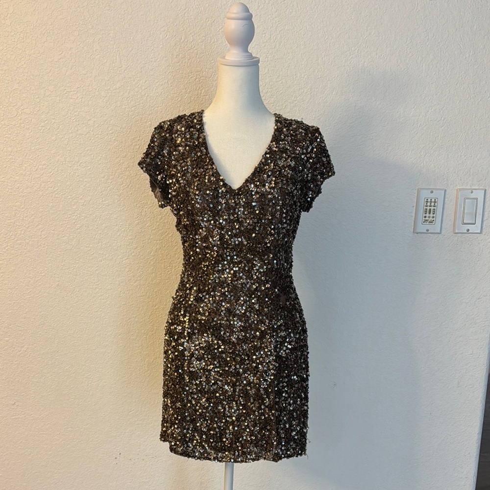 Parker Sequin Bronze Dress